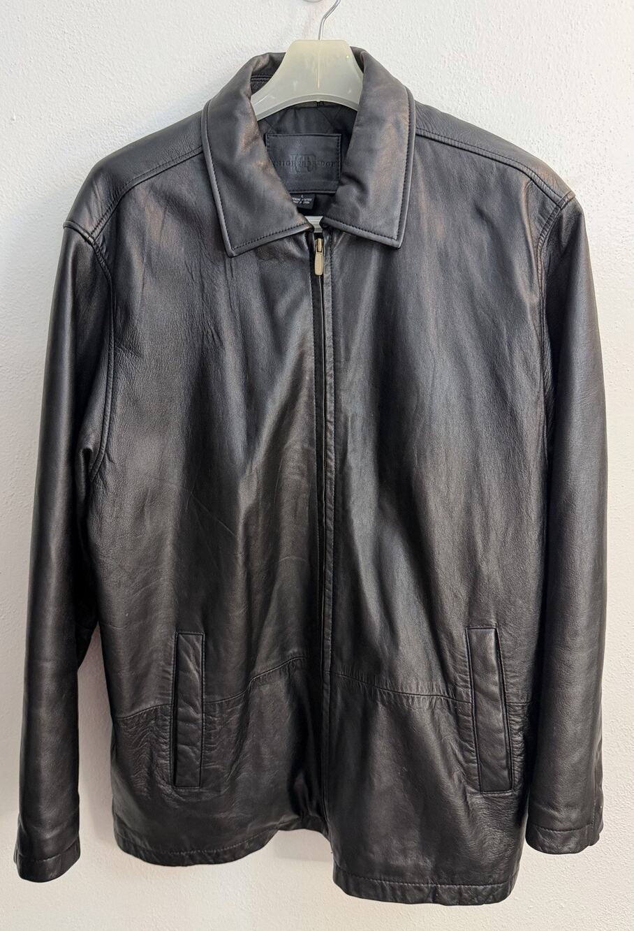 Black Leather Bomber Jacket Vintage